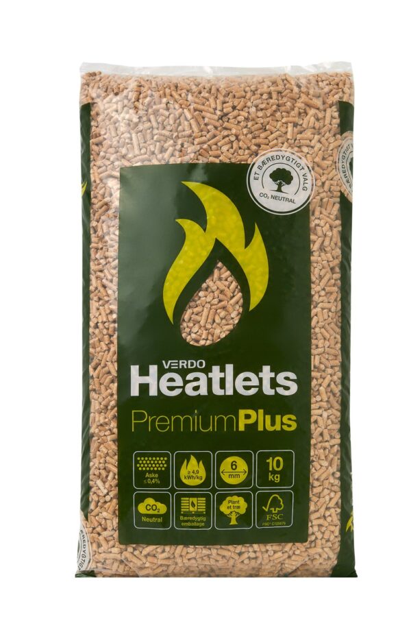 Heatlets PremiumPlus 6mm træpiller - 10 kg's poser