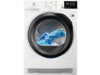 Electrolux EW9H478S, Fritstående, Front-læsning, Varmepumpe, Sort, Hvid, Knapper, Dreje, Berøring, Venstre/højre